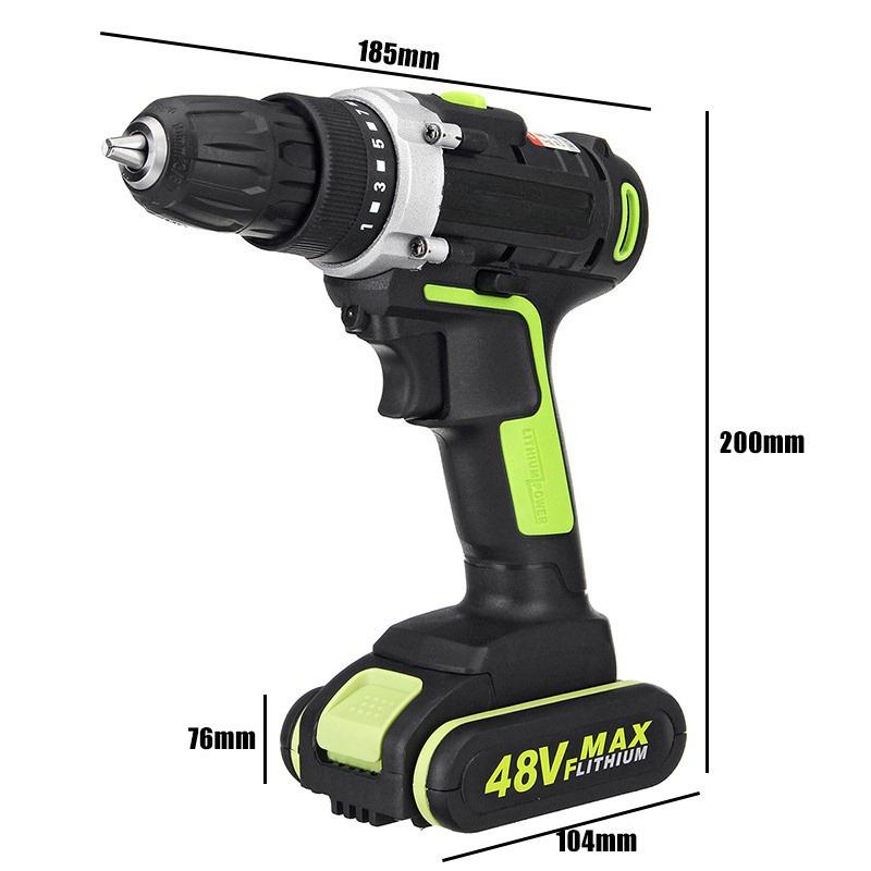 1.3A 1/2 Battery 110V-240V 50-60Hz  Electric Drill Hammer Rechargeable Cordless Drill Woodworking