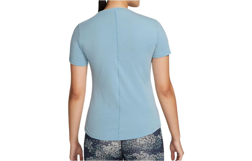 Nike Dri Fit T Shirts Women's Blue Crew Neck Moderate Straight Fit DD0619-494