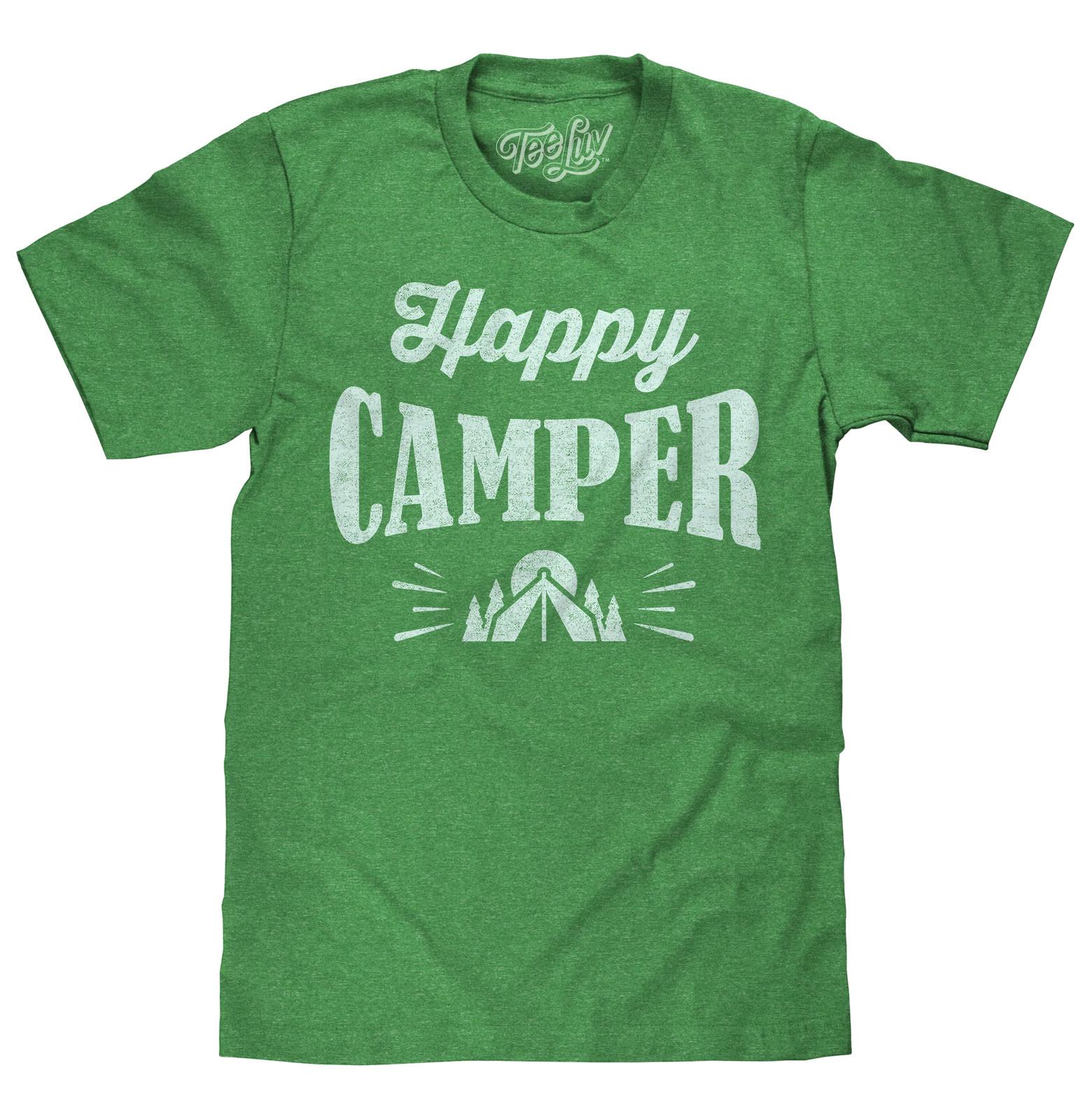 Happy Camper Mens T Shirt Green S