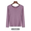 Korean Half-High Collar Slim Fit Modal T-Shirt - Long-Sleeve Solid Color Top