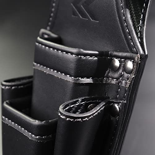 Fujiya Driver & Pliers Holder, 2-Tier, Black & Gold, LIGHT PU LEATHER SERIES AH-72BG