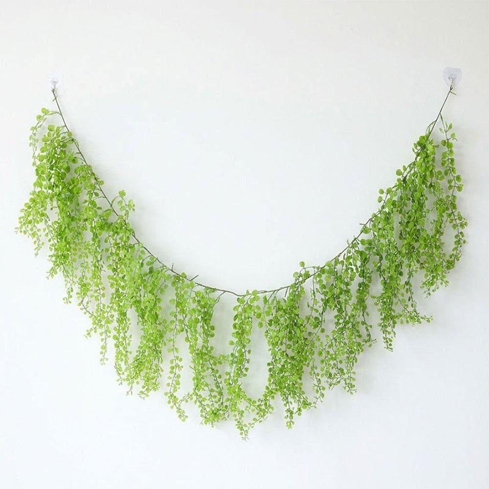 Creative Green Artificial Plant Vine 190cm Plastic Lifelike Leaves Vine Photo Props Ornament Plant Wall Wedding Arch