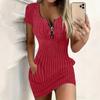 Summer Girl Dress With Zipper And Pockets For Casual Clubwear