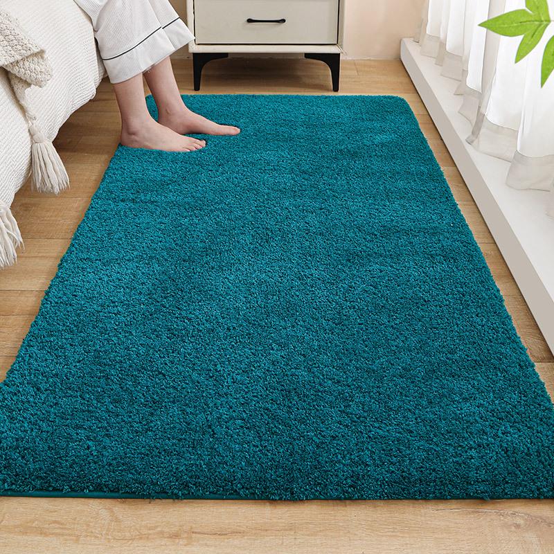 Thickened Bedroom Bedside Carpet Solid Color Flocking Bathroom Absorbent Floor Mat Bay Window Mat Children'S Climbing Mat Plush Foot Mat