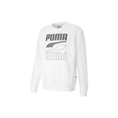 Puma Casual Sport Print Crew Neck Sweatshirt Men Tops White 585272-02