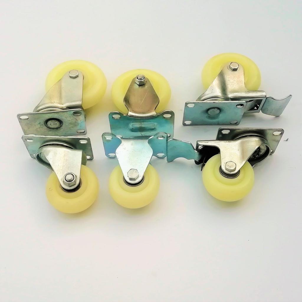Medium White Nylon Universal Swivel Trolley Caster Wheel