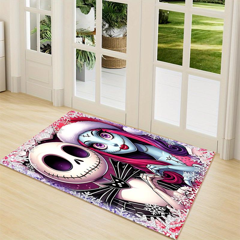 1Pc Jack Sally'S Winter Romance Carpet Rug Soft Washable Antislip Home Living Room Sofa Mats Personalized Christmas Rug