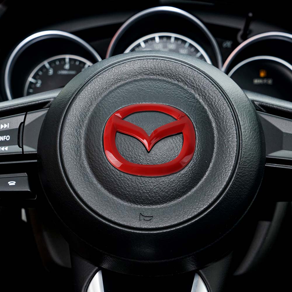 1pcs Car Steering Wheel Emblem Logo Auto Decorative Styling For Mazda Speed MS 3 5 6 Axela Atenza CX-3 CX-4 CX-5 CX-8 CX-7 MS MP