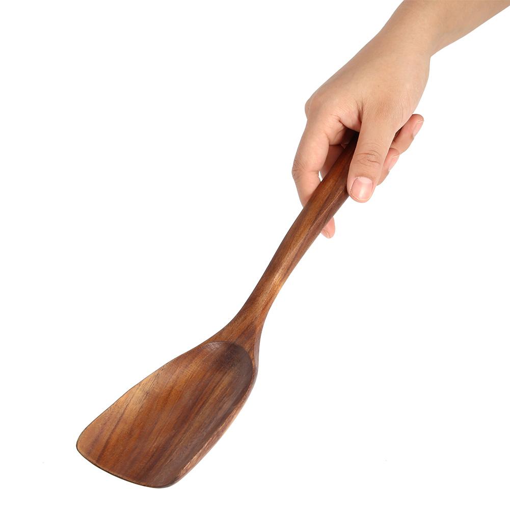 Natural Wooden Spatula Turner Fried Shovel Cooking Kitchen Utensils Shovel (31.5*7.5cm)