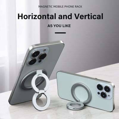 Double-Sided For MagSafe Phone Holder for iPhone Foldable 360° Rotating Stand Strong Magnet & Finger Grip Suppor