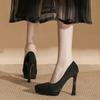 -1 Sexy Pointed Thin Heel Suede High Heels Zebra Pattern Light Mouth Waterproof Table Not Tired Feet Single Shoes