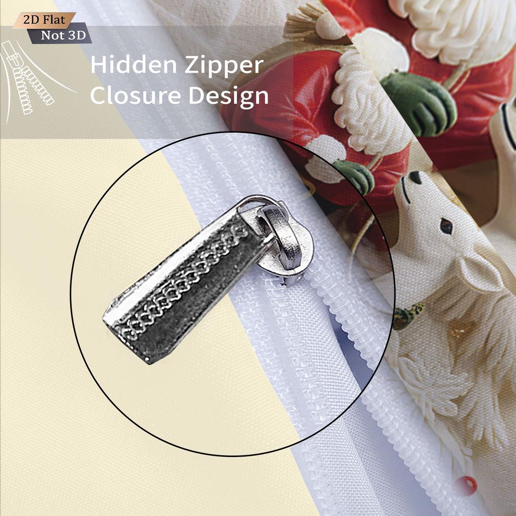 3 imitation relief Santa Claus Merry Christmas print coreless bedding set multi size bedroom bedding decoration machine washable