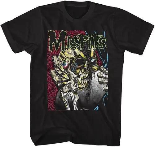 New Fashion Misfits Punk Style Tshirt Retro Street Skull Pattern Unisexs Tshirt