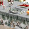 Christmas Elk Snowman Rectangle Tablecloth Holiday Party Decor Winter Xmas Waterproof Tabalecloth Christmas Decorations