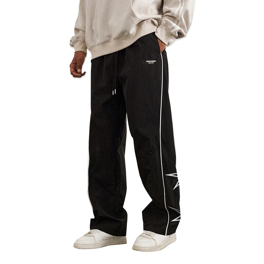 Men's Retro Embroidered Straight Trousers Men's Casual Fashion Trousers