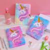 Unicorn Plush Lock Diary for Kids - Girl's Notebook & Student Planner Gift