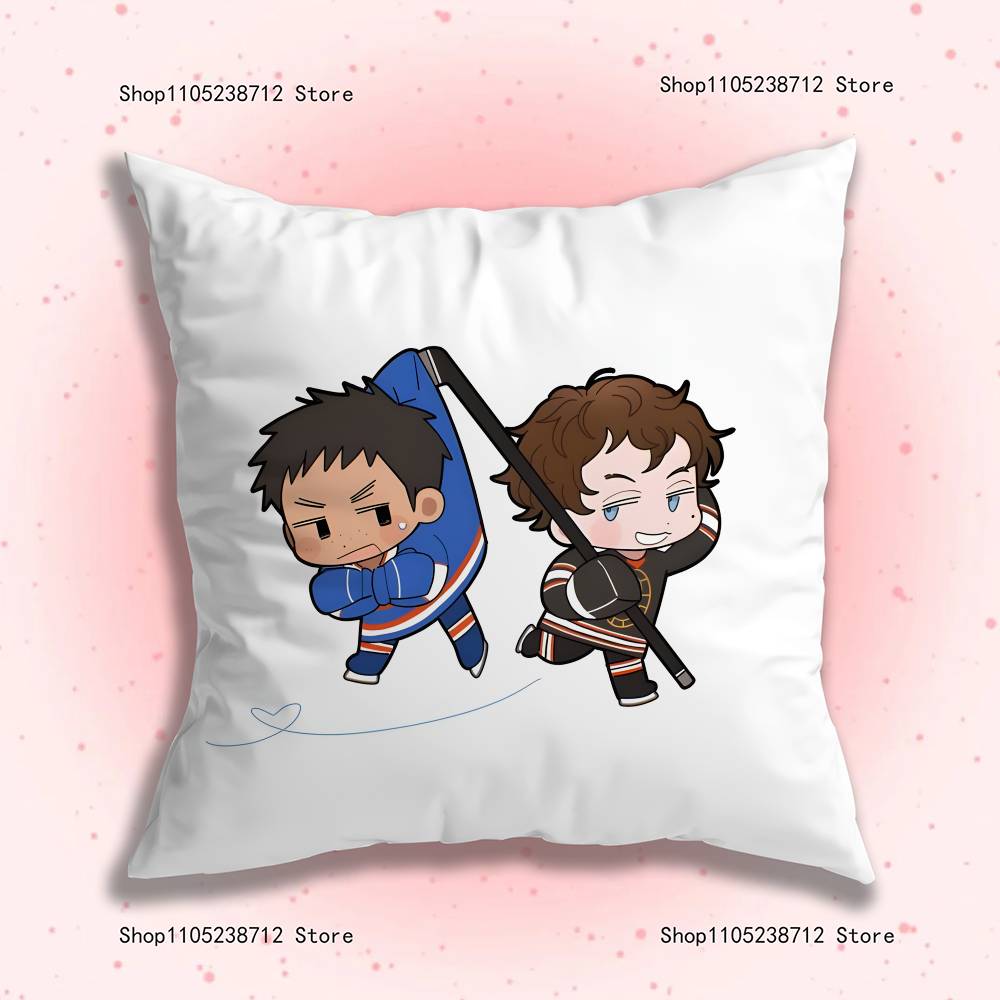 Vintage H-Heateds R-Rivalry Anime Pillow Case Anti-Dustmite Pillowcase Invisible Zipper Silky Short Plush Sofa Cushion Cover