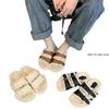 Fashion Womens Slippers Outdoor Slides Pantofle Flock Platform Fur Flip Flops 2025 Flat Plush Autumn Fabric Rome Shoes House Med Shoes