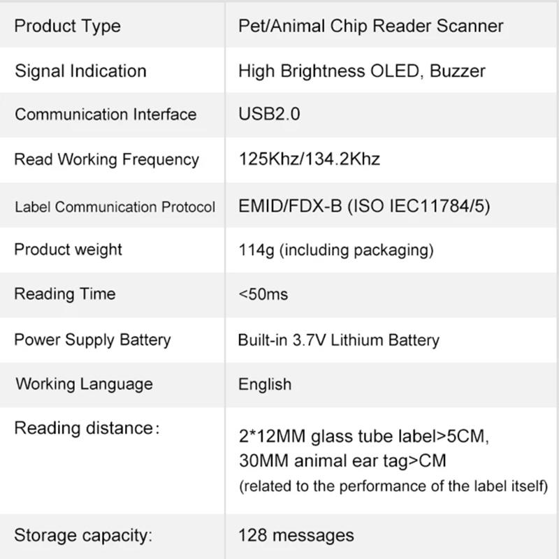 Pet  Reader Pets entification Transponder USB chip Handheld Scanner for Dog s Horse Low-Frequency
