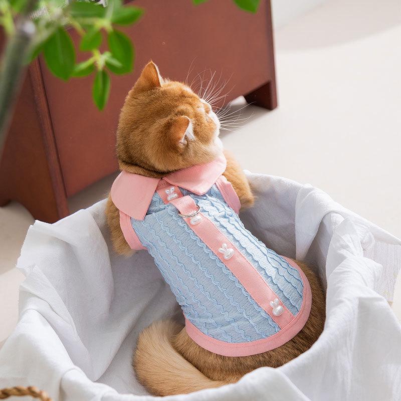 

Одежда для питомцев Весна Лето Тонкий Дышащий Жилет Сезон Марионеток Кошка Тедди Бигбер Щенок Кошка Собака Кошка Одежда XS (recommended weight 1-1.5kg)