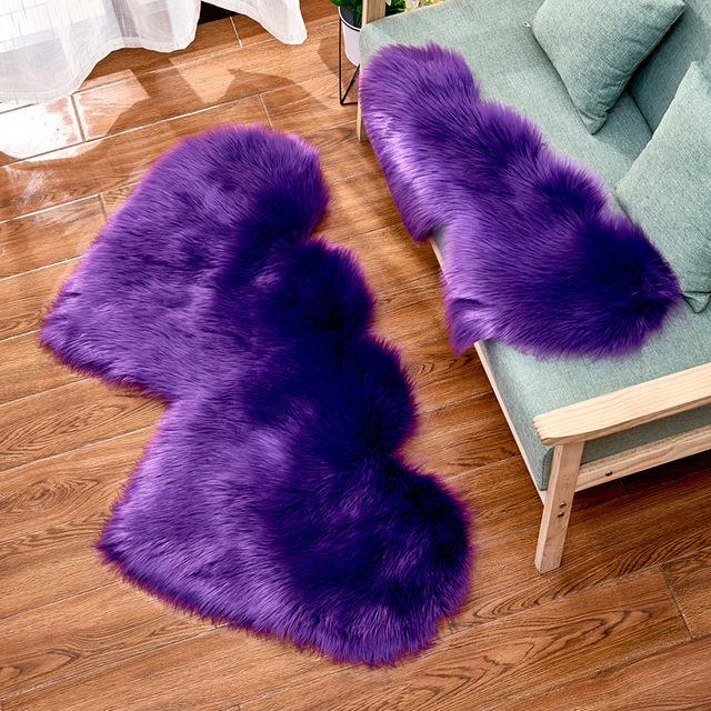 Fluffy Rug Fur Carpets For Living Room Home Decor Bedroom Kid Room Floor A Peach Heart Mat Decoration Salon Thicker Pile Rug 