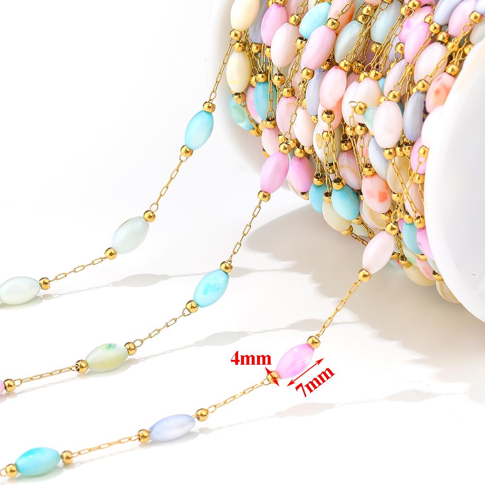 1 Meter Stainless Steel Rectangle Crystal Glass Chains for DIY Jewelry Ethnic Style Earrings Making Necklace Bracelets Findings