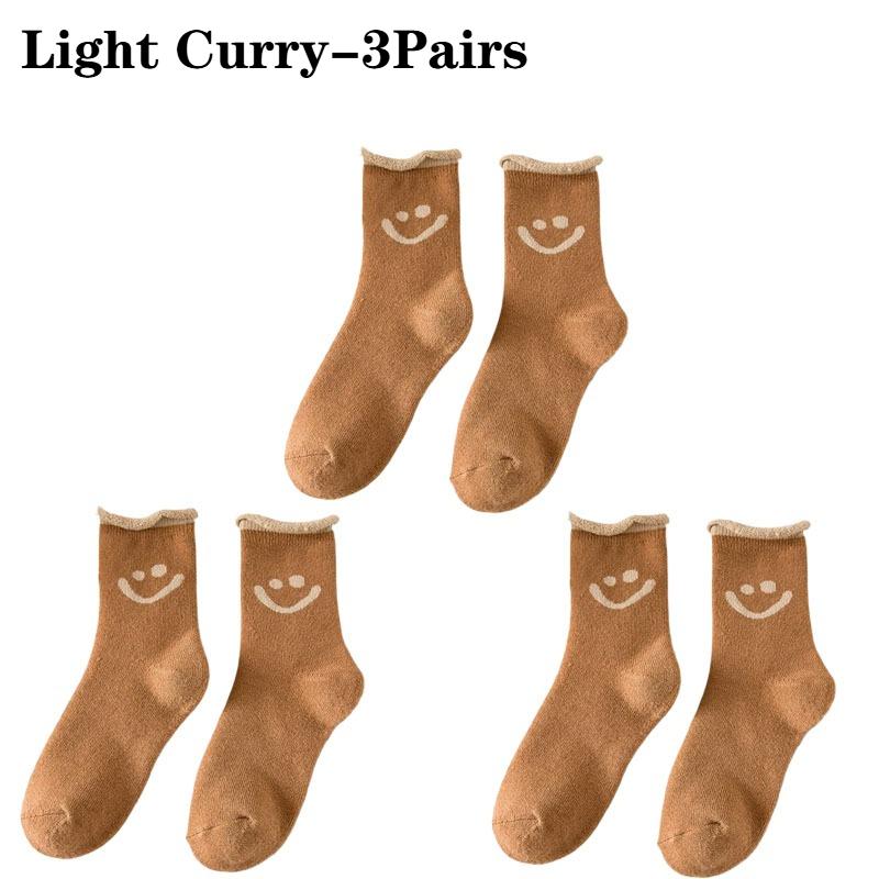1-10Pair Smiley Face Snow Socks Thick Terry Loop Mid Calf for Winter Sports Home Comfort Moisture Wicking Warm Socks