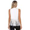 Womens Faux Suede Tassel Vest Fashion Rivets Fringe Waistcoat Open Front Sleeveless Jacket Boho Style