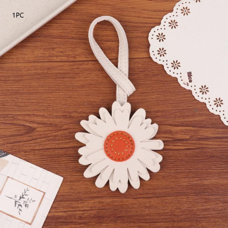 

Кожаный брелок с ромашкой, Персонализированный брелок с подсолнухом, Подвеска для сумки, Украшение для ключей автомобиля, Уникальные подарки 1Pcs