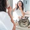 Makeup Pouch Drawstring Cat Shape Cosmetic Travel Bags For Women Portable Funny Organizer For Gym Travel Luggage Camping