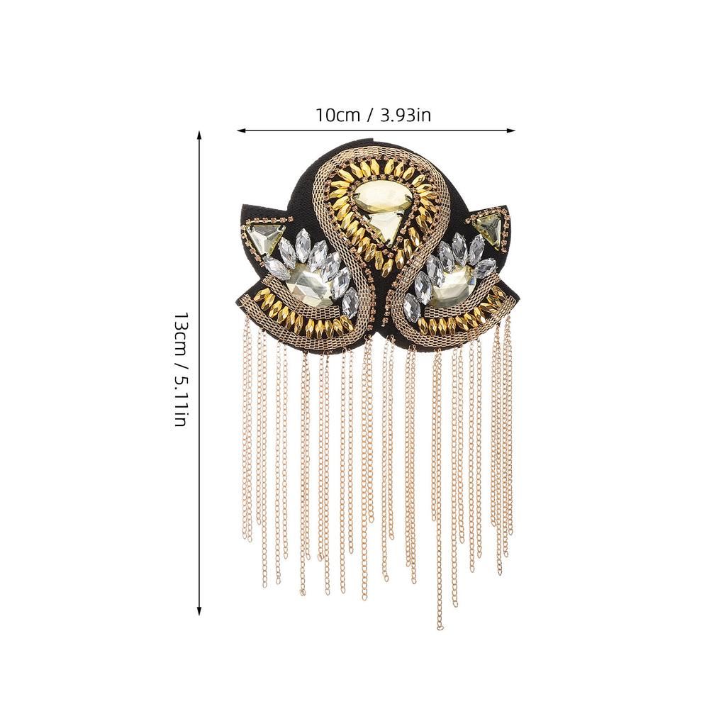 1 Pair Metal Epaulets Gold Vintage Tassel Shoulder Board Costume Dress Up Fringe Shoulder for Suit Epaulets
