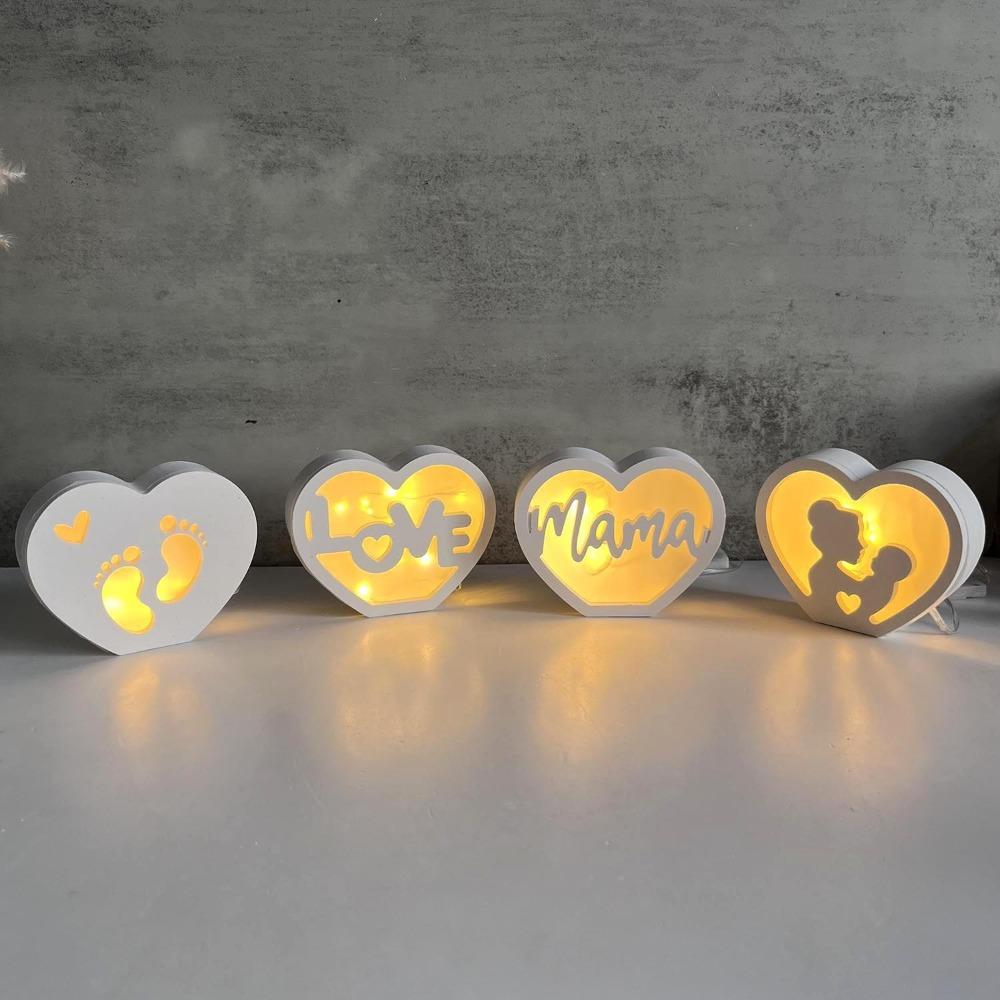 Hollow Atmosphere Lamp Mold DIY Crafts Mama Letter Love Mold  Party Favors