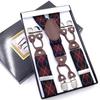 Men's Six-Clip Jacquard Wide Suspenders with Printed Webbing