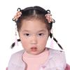 Chinese Style Hanfu Wig Headband Pearl New Year Headwear Tang Suit Flower Tassel Headband  Children