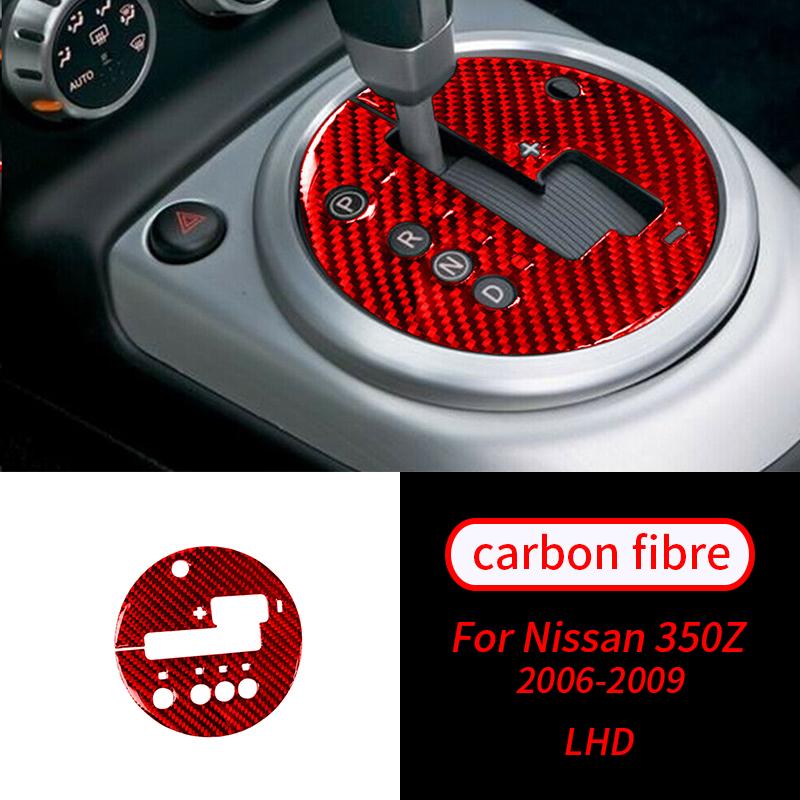 

Для Nissan 350Z 2006-2009 3 шт., панель переключения передач из настоящего углеродного волокна, внутренняя отделка, аксессуары для салона автомобиля, салон автомобиля F