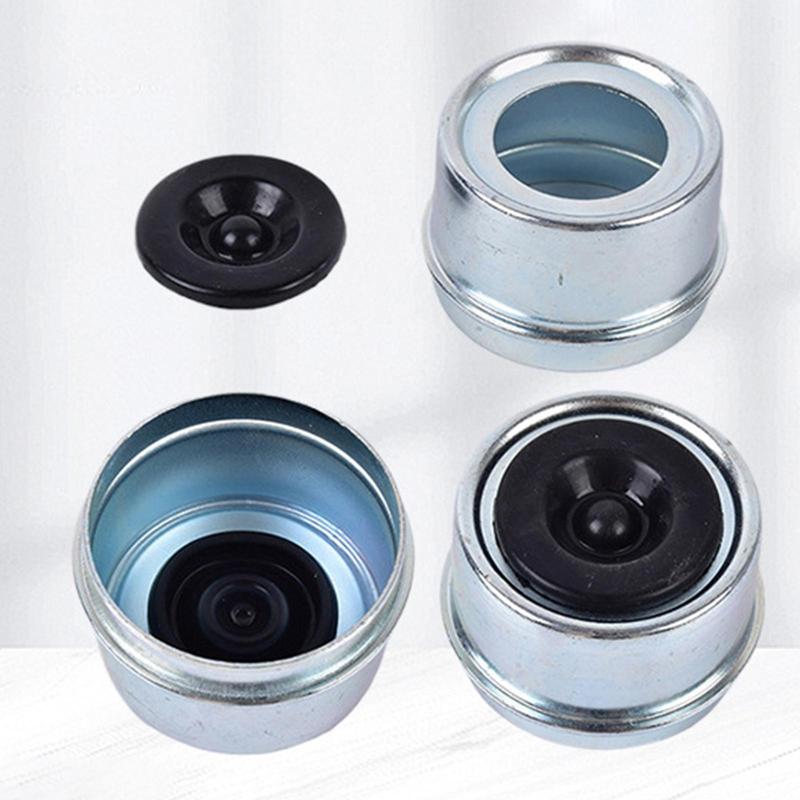 4x Trailer Hub Cover 1.98  Replacement Axle Wheel Hub Bearing Dust Cap RV Repair Fixing Axle Dust Cap Cup with Rubber Plug