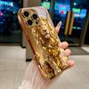 Custodia per Telefono Dorata Elettroplaccata con Leone Dorato Gioiellato per iPhone 17Air 17 16 15 14 13 12 11 Pro Max Plus 16E XR 7 8 Xs X Copertura in Vetro