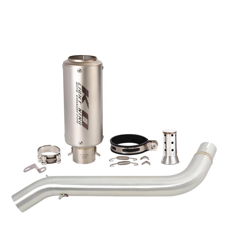 For VOGE DS525X 2023-2024 Motorcycle Exhaust Tail Mid Link Pipe With DB Killer Stainless Steel/Real Carbon Fiber Slip On
