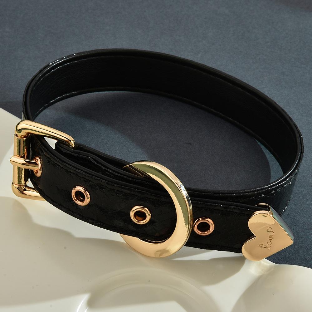 Choker Halsband Dames Nekband Bel Halsband Liefde Punk Subcultuur Leren Ketting