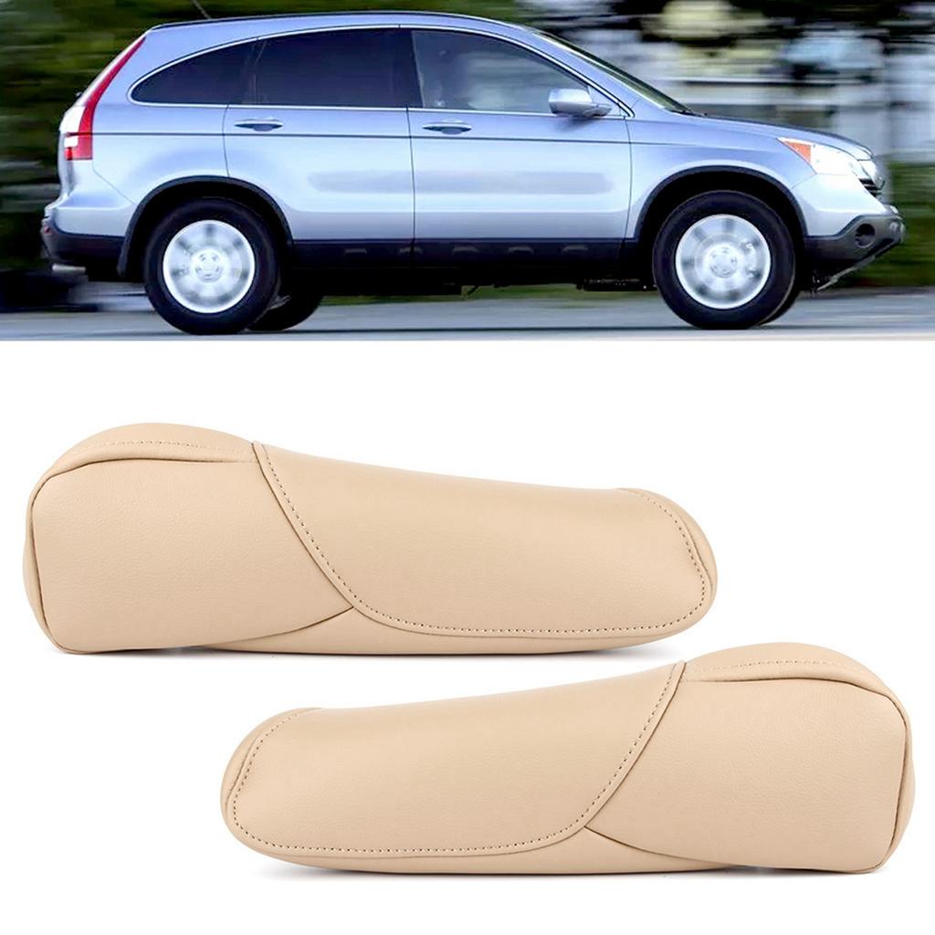 2pcs Seat Armrest Cover Driver Passenger Microfiber Leather Fit for Honda CRV 2007 2009