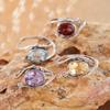 Natural Color Treasure Amethyst Citrine Thai Silver Ring Women'S S925 Sterling Silver Topaz Garnet Index Finger Ring