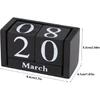 Vintage Wooden Calendar Desktop Time Concept Rustic Wood Blocks Chic Perpetual Calendars Month Date Number Display Home Office Decoration Desk