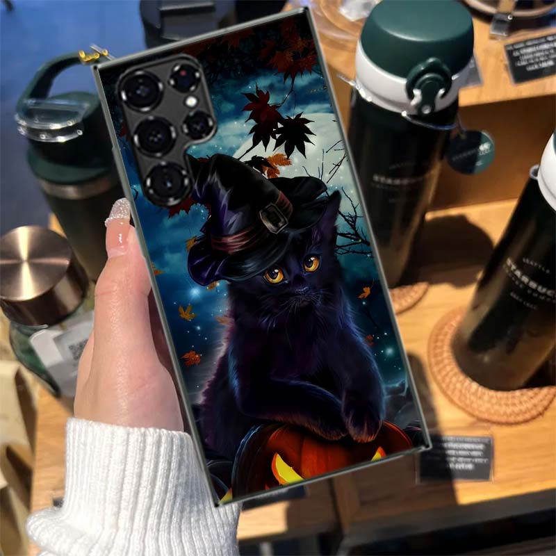 Halloween Magic Cat Cases Phone Case for Samsung Galaxy S26 Ultra S25 Edge S24 S23 FE S21 Plus S20 S22 S10 Cover TPU Capa Shell