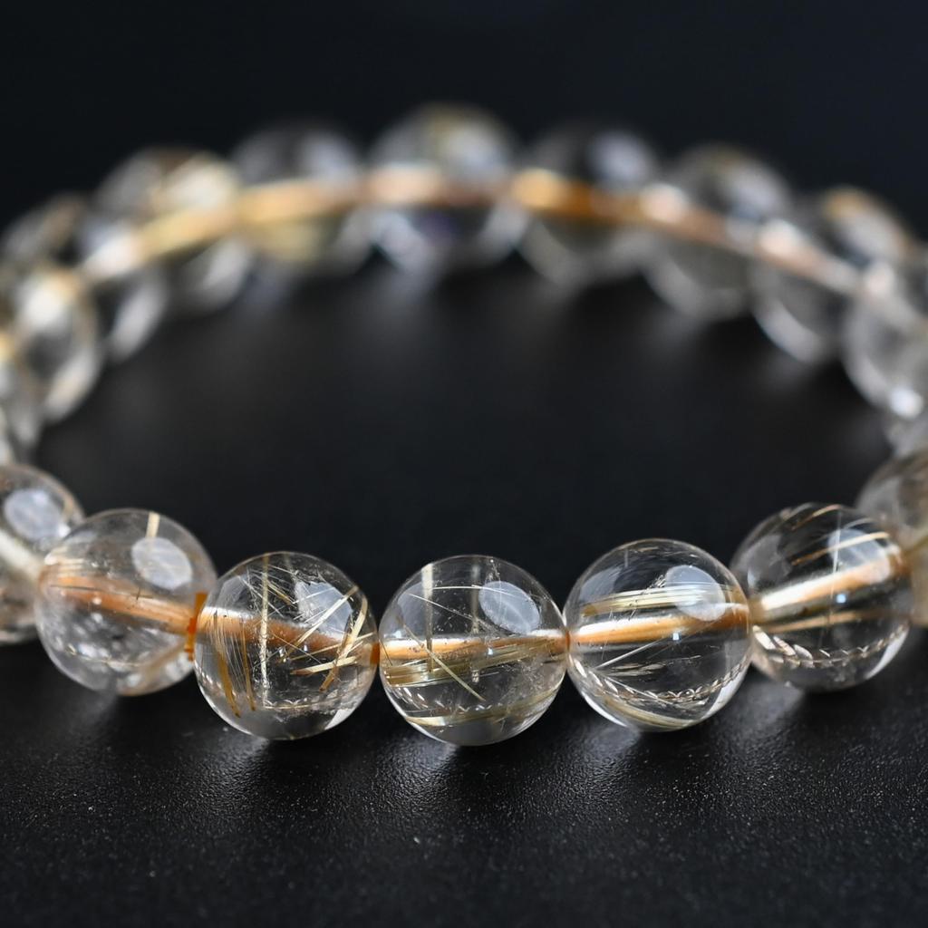Jewelry Town Shosenkyo Rutilated Quartz 10mm 16cm Wrist Limited Natural Power Good Feng [Eigado] Bracelet, Stone, Circumference, One-of-a-Kind,