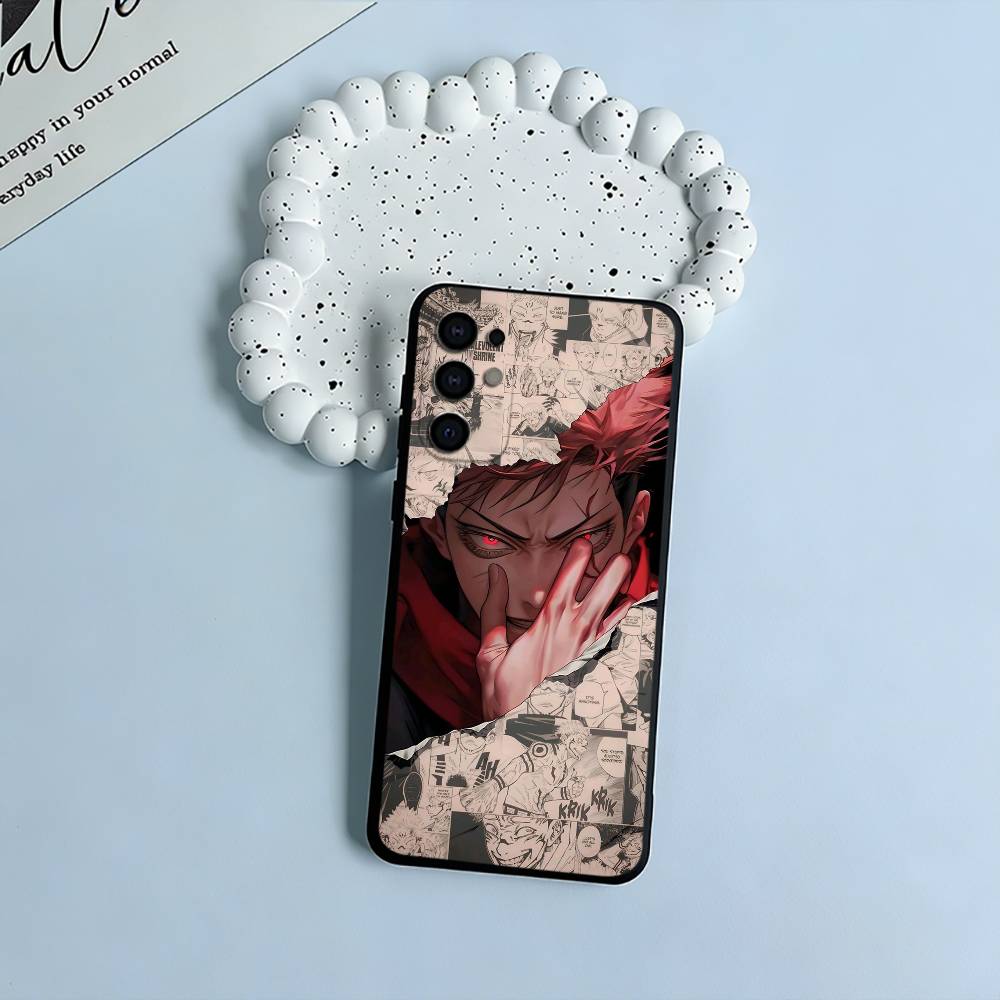 Anime main characters-Yuji Itadori Black Soft Silicone Phone Case for Samsung S25, S24, S21, S22, S23, S30, Ultra, S20, FE, Lite