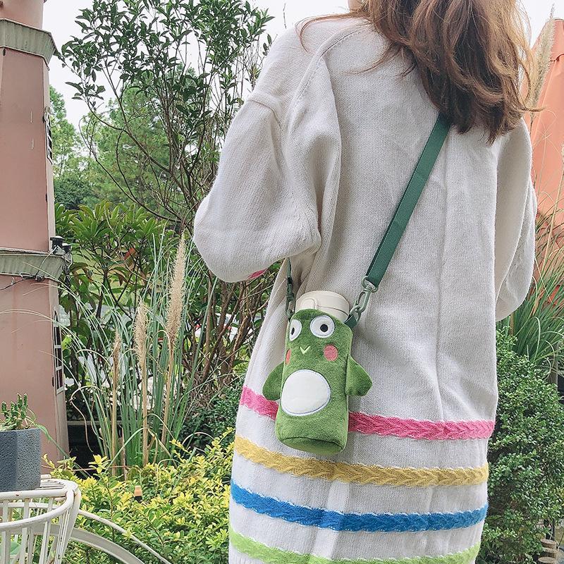 1Pcs Portable Cartoon Water Bottle Cover Case Winter Plush Insulated Bag Cup Pouch Vacuum Glass Cup