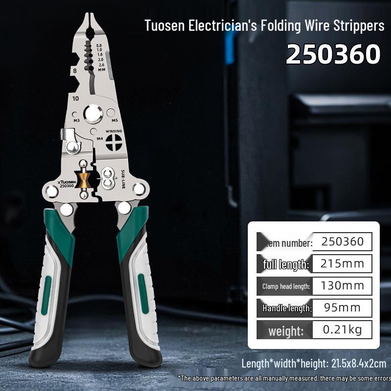 Tuosen Multi-Function Wire Stripper & Crimping Pliers for Electricians