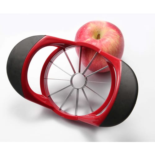 HengKe 12-Blade Apple Slicer and Corer with Ultra-Sharp Stainless Steel Blades and Ergonomic Plastic Handle, 3-in-1 Apple Slicer, Potato Slicer Cutter