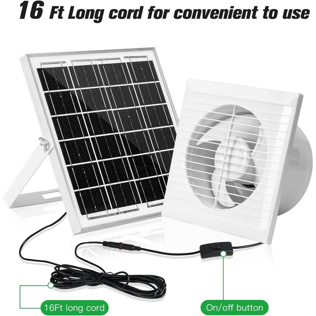 High Speed Ventilation Fan Waterproof Solar Panel Wall Mounted Exhaust Fan Kit Window and Wall Dual Use Suction Fan