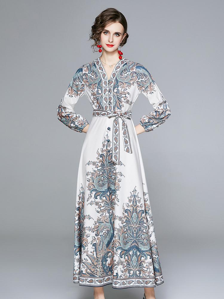 

Новое повседневное летнее шифоновое однобортное платье с цветочным принтом и тонкими пуговицами, шифоновое однобортное женское платье трапециевидной формы с v-образным вырезом